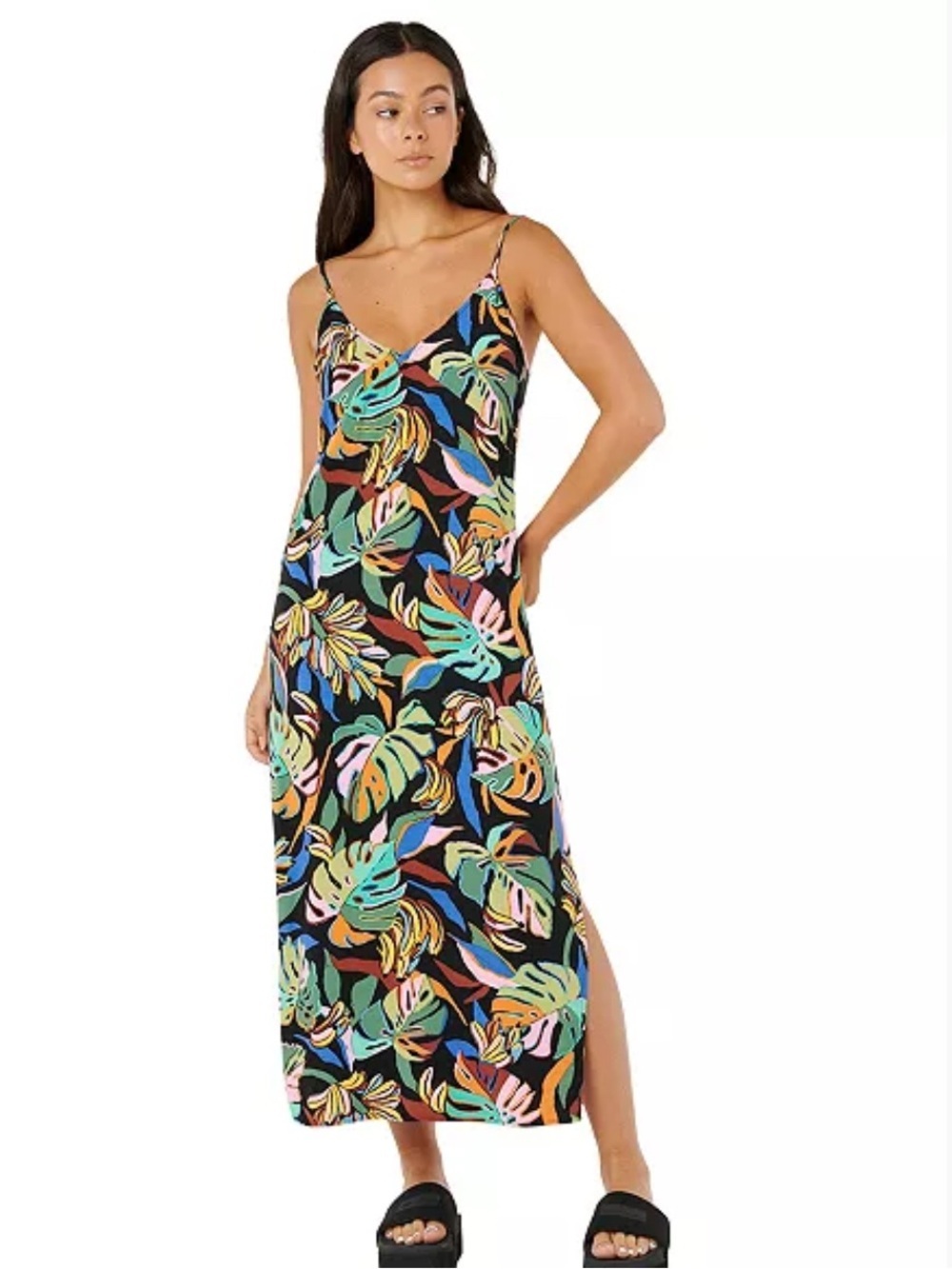 NWT Rip Curl Sunset Luau Printed Midi Dress Medium Coastal Boho Beachy Surfcore